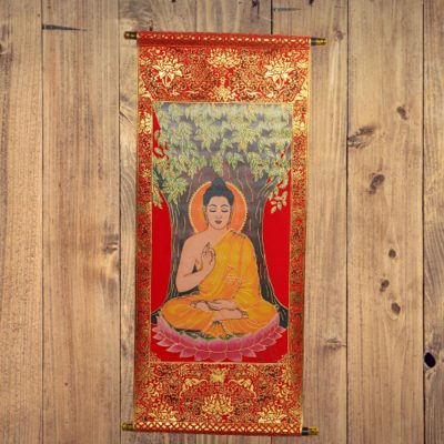 Tibet Thangka Mural Silk Cloth Shakyamuni Buddha