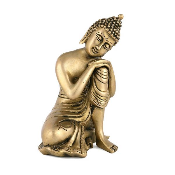 Nagaloka Art Golden Thinking Buddha Statue - Image 3