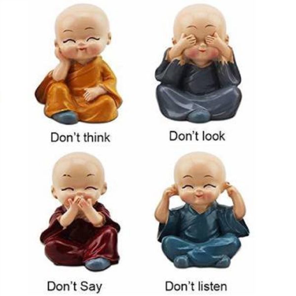 4 Pcs Cute Kongfu Monk for Car Interior Home Decor - Image 5