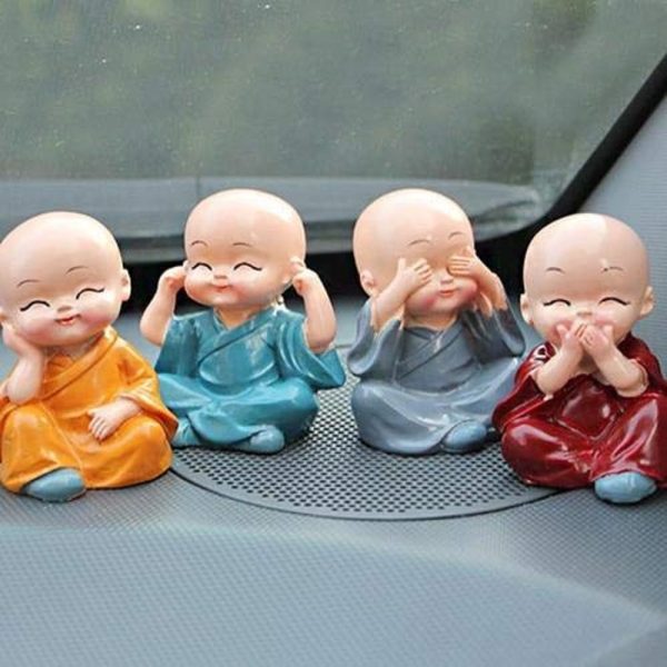 4 Pcs Cute Kongfu Monk for Car Interior Home Decor - Image 6