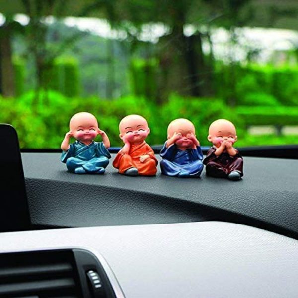 4 Pcs Cute Kongfu Monk for Car Interior Home Decor - Image 7