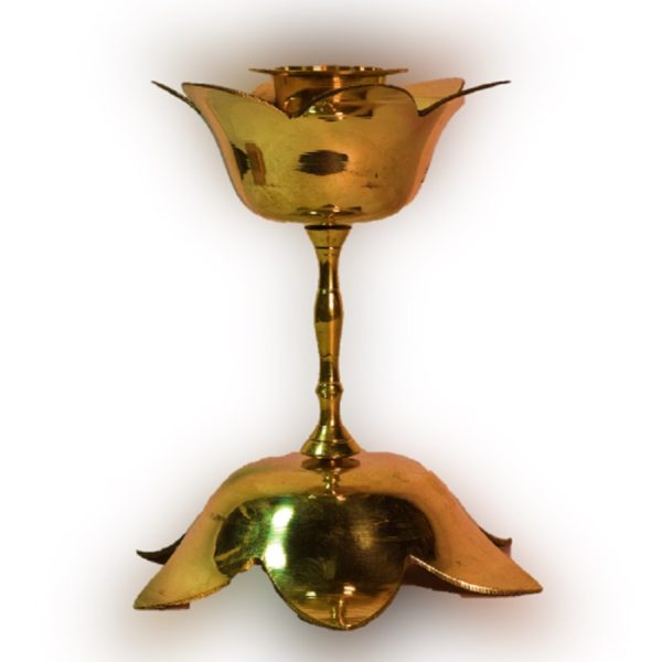 Lotus Pattern Candle Brass Stand - Image 3