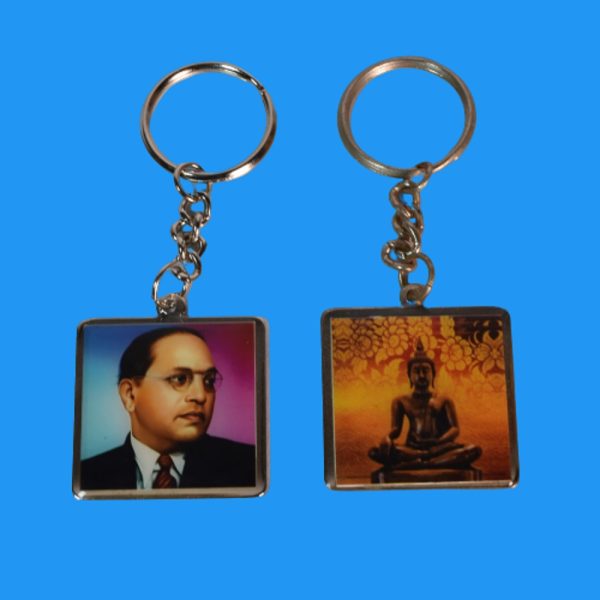 Ambedkar & Buddha both side Printed Key-Chain - Image 3