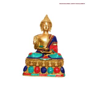 Buddha Statue-Turquoise work with fine quality