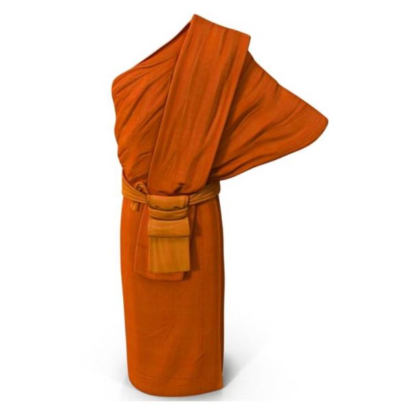 Thai Buddhist Monk Robes (Chivar)  color : Dark Red Brown size 1.90X3 - Image 2